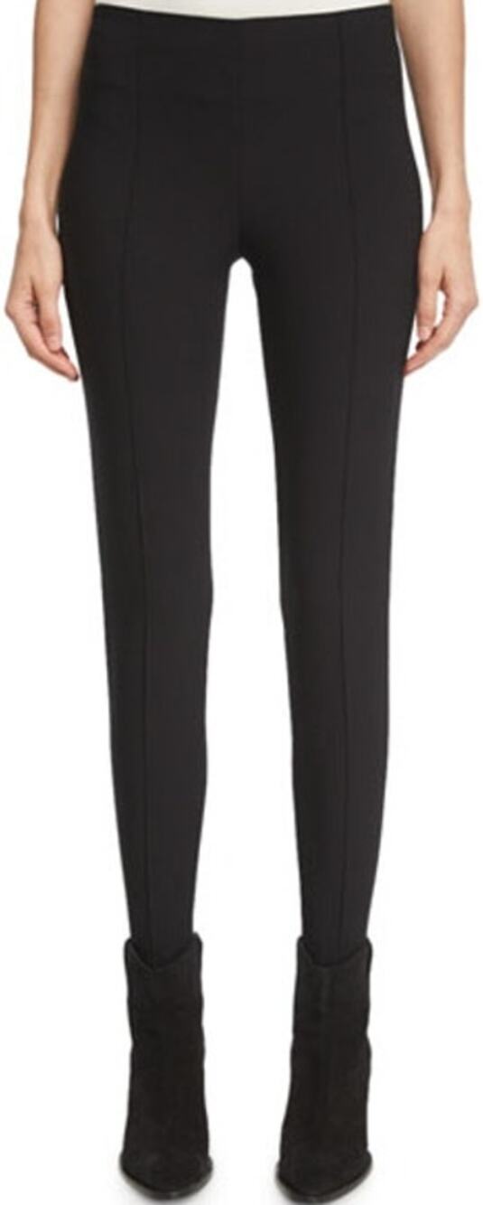 Vince Stirrup Leggings Pull On Skinny Stretchy Pintuck Casual Versatile Black M